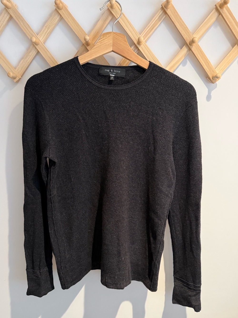 Rag & Bone Long Sleeve Merino Linen Blend Sweater